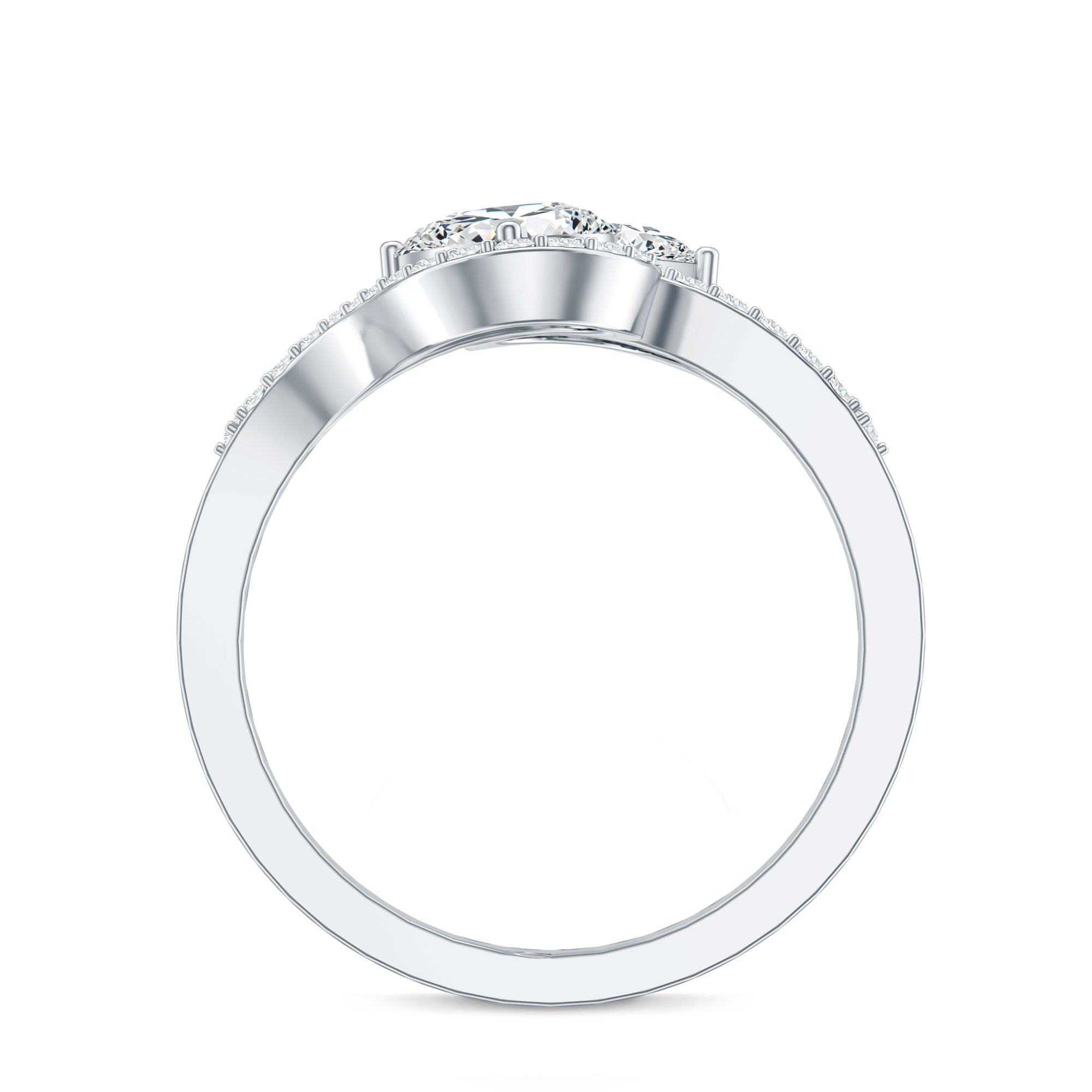 Certified Lab Diamond Toi Et Moi Designer Engagement Ring Lab - ( EF-VS ) - Rosec Jewels