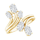 Certified Oval Lab Grown Diamond Designer Cocktail Ring Lab - ( EF-VS ) - Rosec Jewels