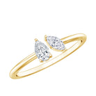 Certified Lab Grown Diamond Two Stone Promise Ring Lab - ( EF-VS ) - Rosec Jewels