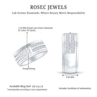 Certified Lab Grown Diamond Wide Wedding Band Ring Lab - ( EF-VS ) - Rosec Jewels
