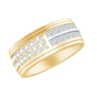 Certified Lab Grown Diamond Wide Wedding Band Ring Lab - ( EF-VS ) - Rosec Jewels