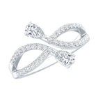 Certified Lab Grown Diamond 2 Stone Infinity Wedding Band Lab - ( EF-VS ) - Rosec Jewels