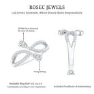 Certified Lab Grown Diamond 2 Stone Infinity Wedding Band Lab - ( EF-VS ) - Rosec Jewels