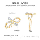 Certified Lab Grown Diamond 2 Stone Infinity Wedding Band Lab - ( EF-VS ) - Rosec Jewels