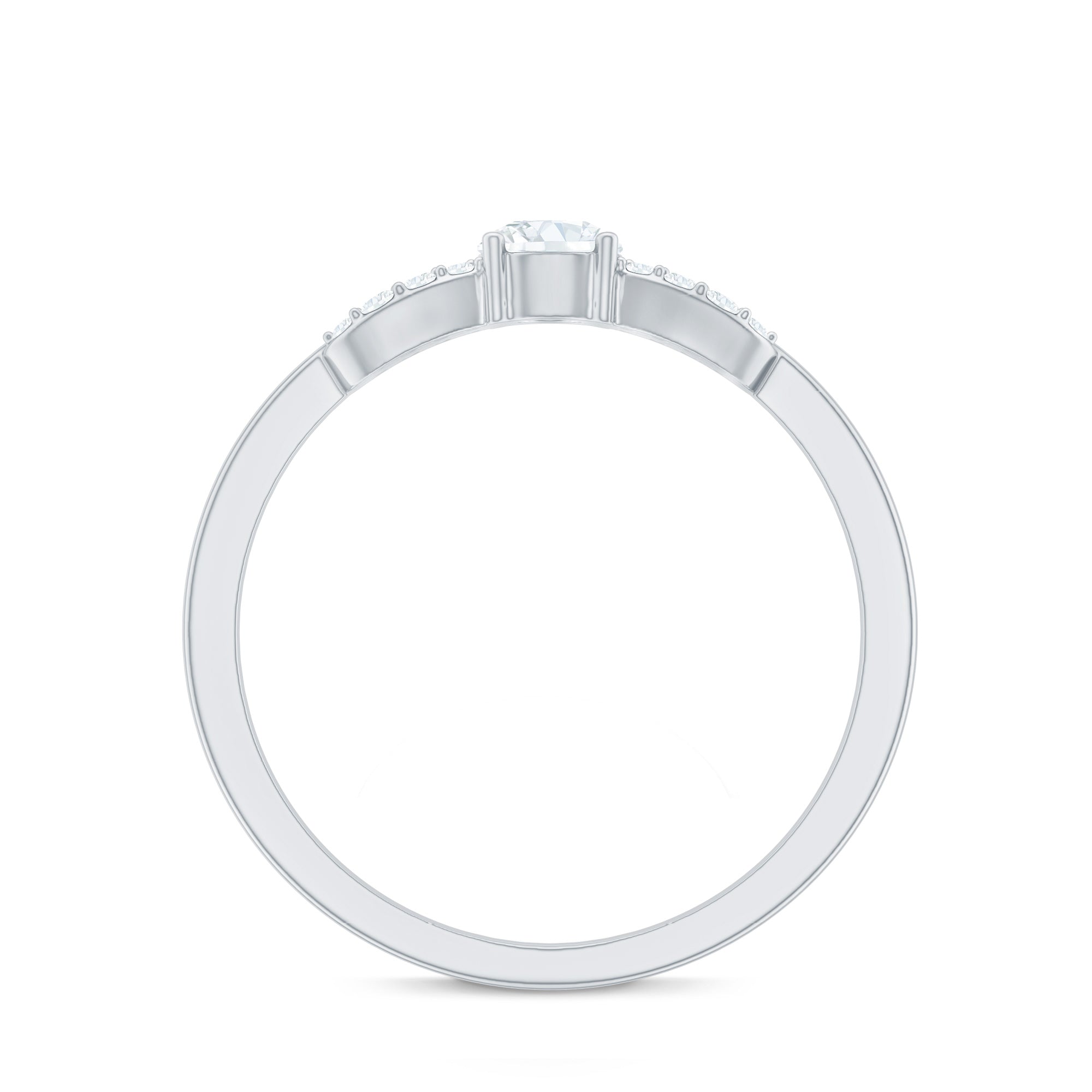 Certified Lab Grown Diamond Minimalist Promise Ring For Women Lab - ( EF-VS ) - Rosec Jewels