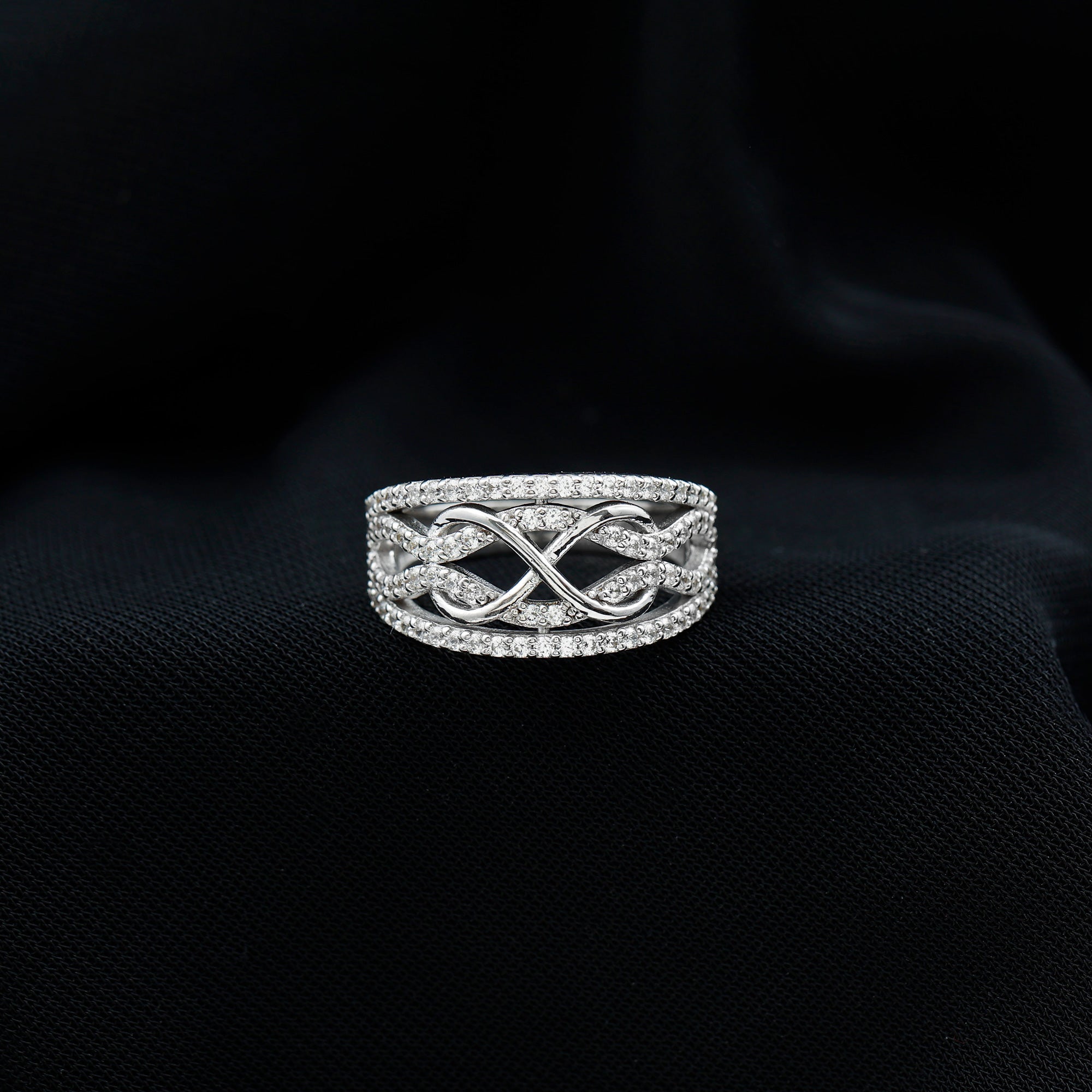 Certified Lab Grown Diamond Infinity Wedding Band Ring Lab - ( EF-VS ) - Rosec Jewels
