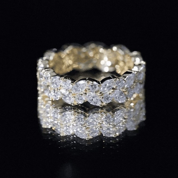 Certified Lab Grown Diamond Leaf Wedding Band Lab - ( EF-VS ) - Rosec Jewels