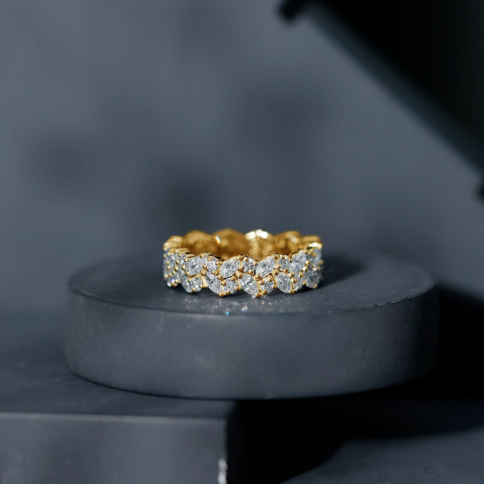 Certified Lab Grown Diamond Leaf Wedding Band Lab - ( EF-VS ) - Rosec Jewels