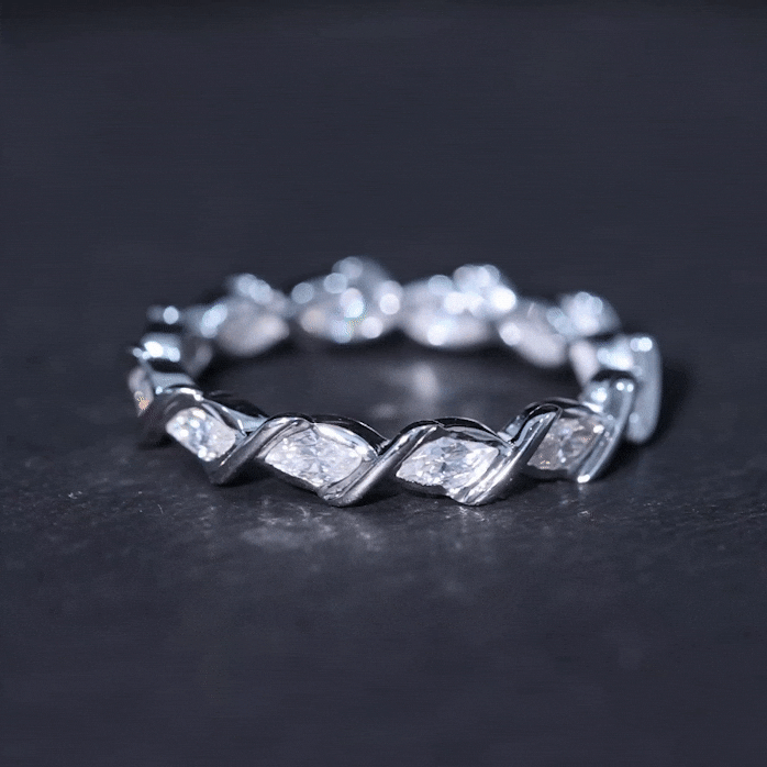 Certified Lab Grown Diamond Wedding Anniversary Ring Lab - ( EF-VS ) - Rosec Jewels