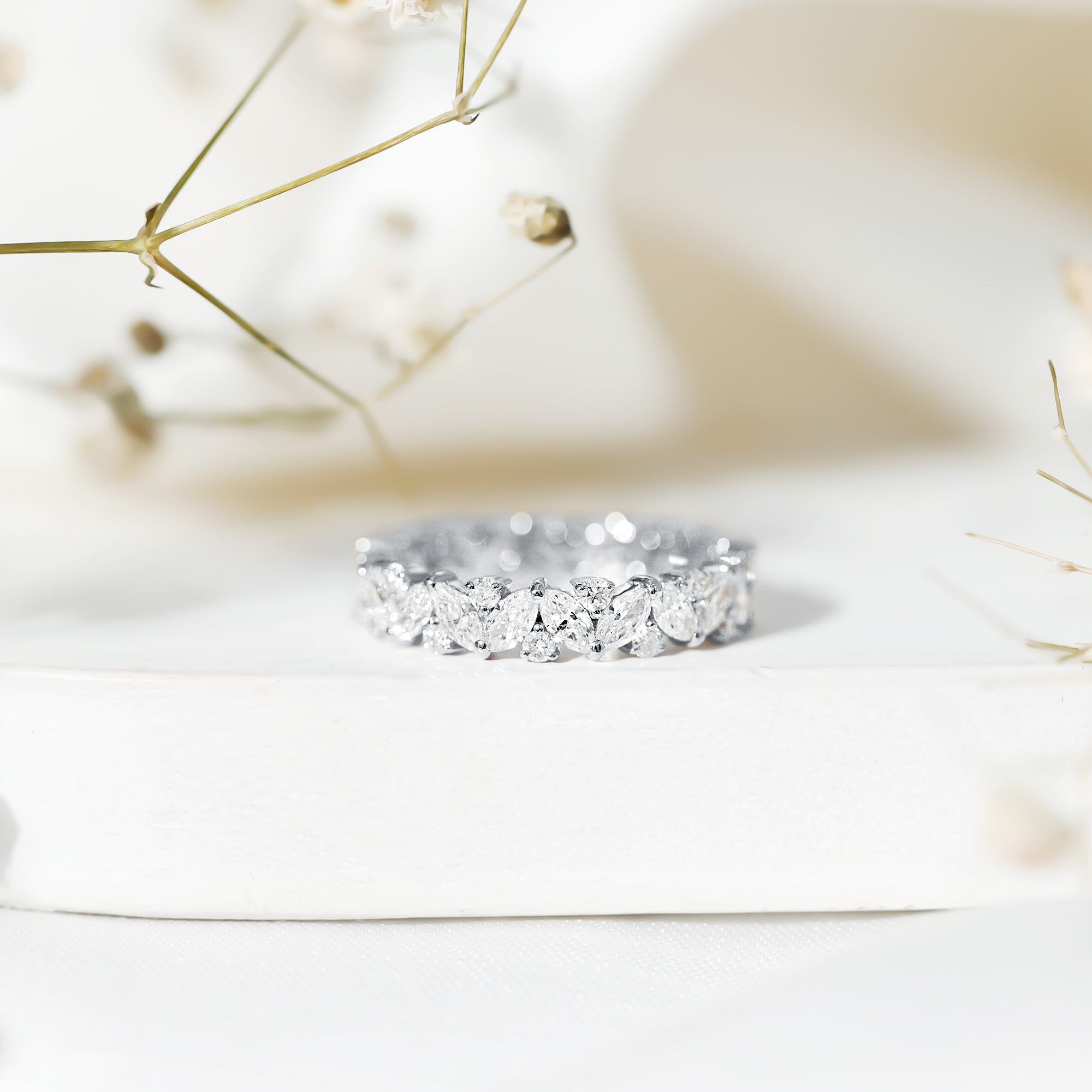 Certified Lab Grown Diamond Full Eternity Wedding Ring Lab - ( EF-VS ) - Rosec Jewels