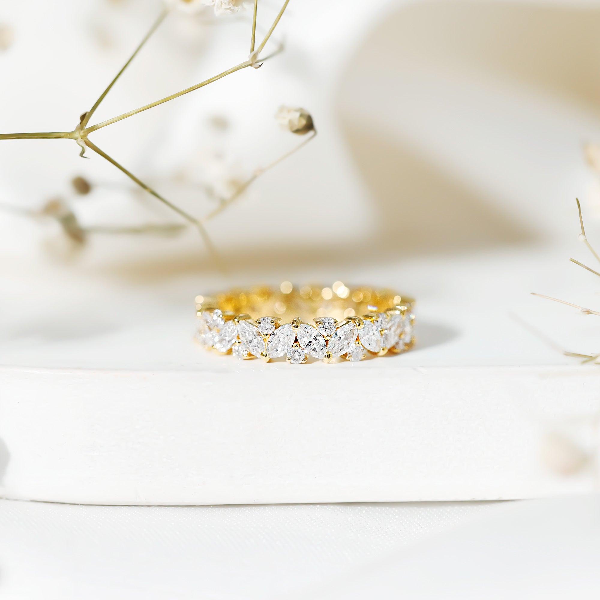 Certified Lab Grown Diamond Full Eternity Wedding Ring Lab - ( EF-VS ) - Rosec Jewels