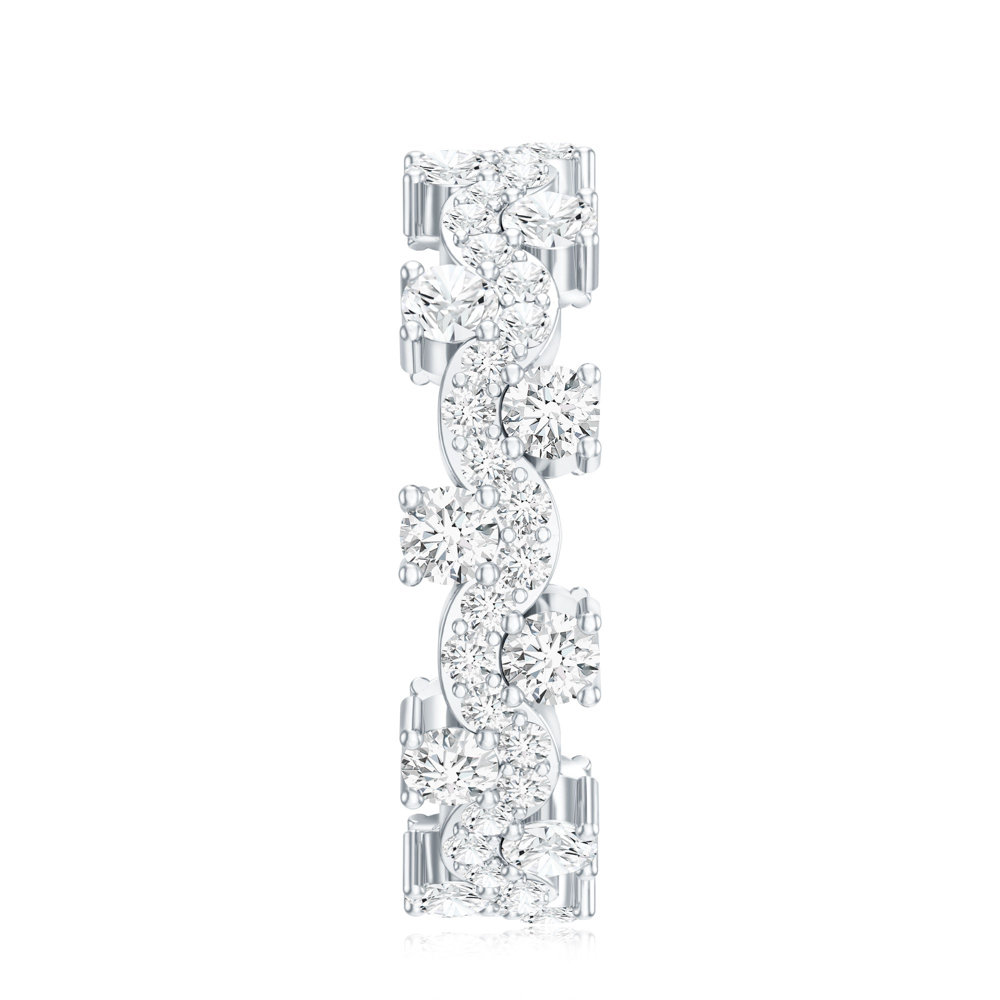 Certified Lab Grown Diamond Designer Wedding Eternity Ring Lab - ( EF-VS ) - Rosec Jewels