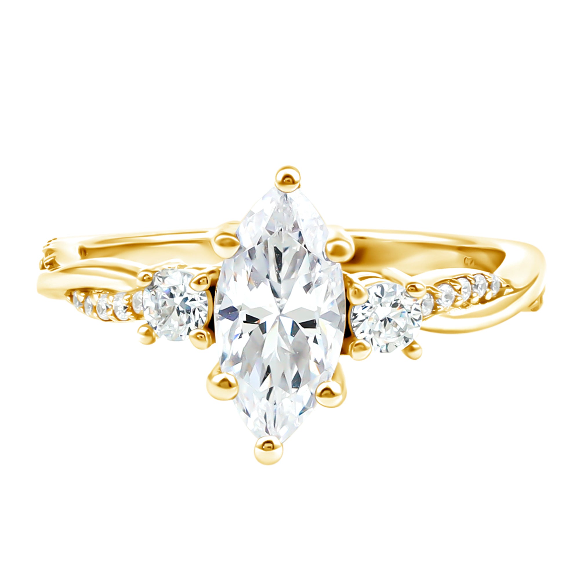 Rosec Jewels-Brilliant Cut Marquise Lab Grown Diamond Engagement Ring