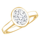 Certified 6X8 MM Lab Grown Diamond Bezel Set Engagement Ring Lab - ( EF-VS ) - Rosec Jewels