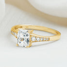 Brilliant Cut 7X5 MM Lab Grown Diamond Emerald Cut Engagement Ring Lab - ( EF-VS ) - Rosec Jewels