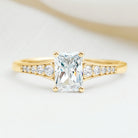 Brilliant Cut 7X5 MM Lab Grown Diamond Emerald Cut Engagement Ring Lab - ( EF-VS ) - Rosec Jewels