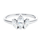 Marquise Cut Lab Grown Diamond 3 Stone Engagement Ring Lab - ( EF-VS ) - Rosec Jewels