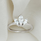 Marquise Cut Lab Grown Diamond 3 Stone Engagement Ring Lab - ( EF-VS ) - Rosec Jewels