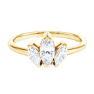 Marquise Cut Lab Grown Diamond 3 Stone Engagement Ring Lab - ( EF-VS ) - Rosec Jewels