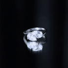 6X8 MM Pear Shaped Lab Grown Diamond Two Stone Engagement Ring Lab - ( EF-VS ) - Rosec Jewels