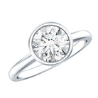 Round Lab Grown Diamond Classic Engagement Ring with IGI Certificate Lab - ( E-VS1 ) - Rosec Jewels