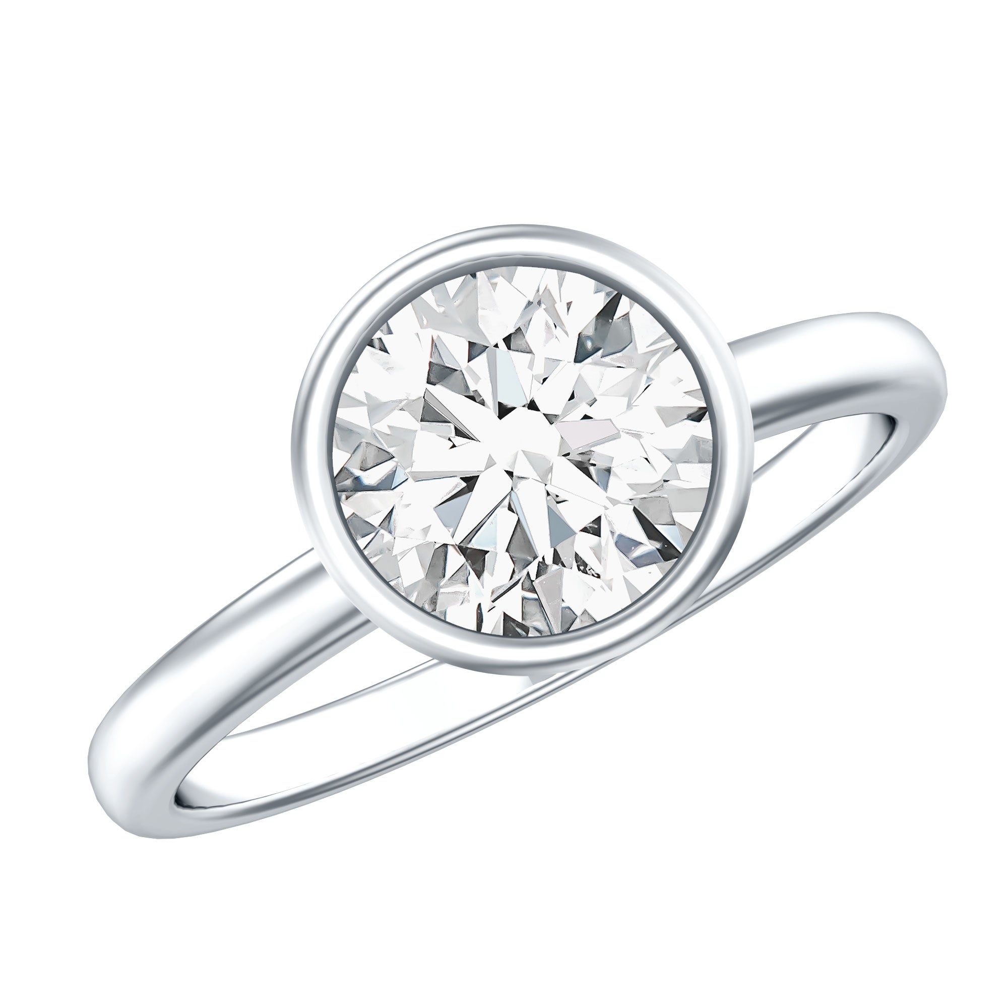 Rosec Jewels-Round Lab Grown Diamond Classic Engagement Ring with IGI Certificate