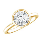 Round Lab Grown Diamond Classic Engagement Ring with IGI Certificate Lab - ( E-VS1 ) - Rosec Jewels