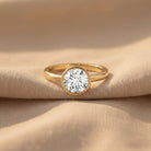 Round Lab Grown Diamond Classic Engagement Ring with IGI Certificate Lab - ( E-VS1 ) - Rosec Jewels