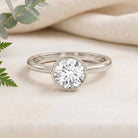 IGI Certified 4 CT Lab Grown Diamond Engagement Ring in Bezel Setting Lab - ( E-VS1 ) - Rosec Jewels