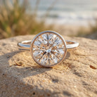 IGI Certified 4 CT Lab Grown Diamond Engagement Ring in Bezel Setting Lab - ( E-VS1 ) - Rosec Jewels