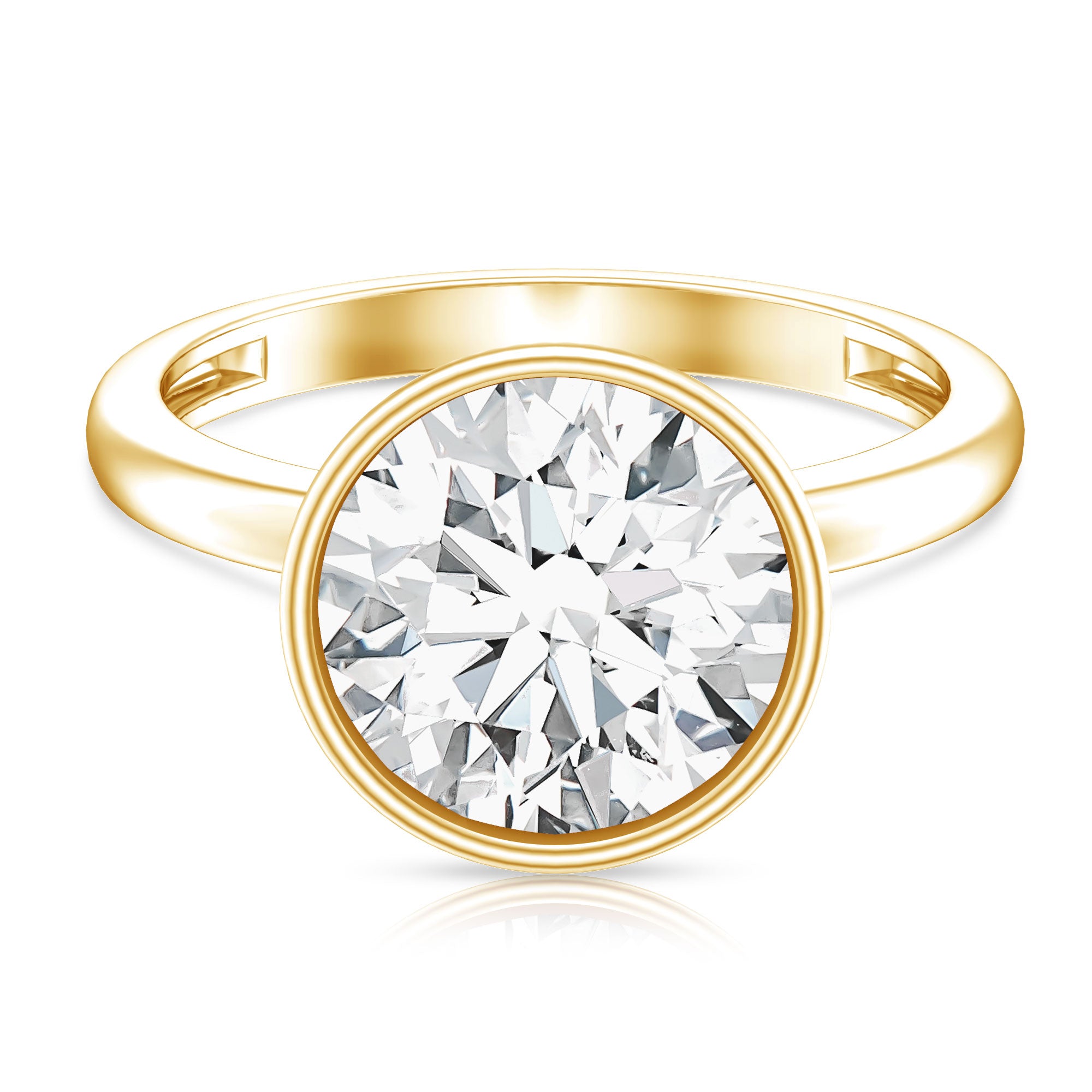 Rosec Jewels-IGI Certified 4 CT Lab Grown Diamond Engagement Ring in Bezel Setting