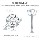 IGI Certified 5 Carat Lab Grown Diamond Bezel Set Engagement Ring Lab - ( E-VS1 ) - Rosec Jewels