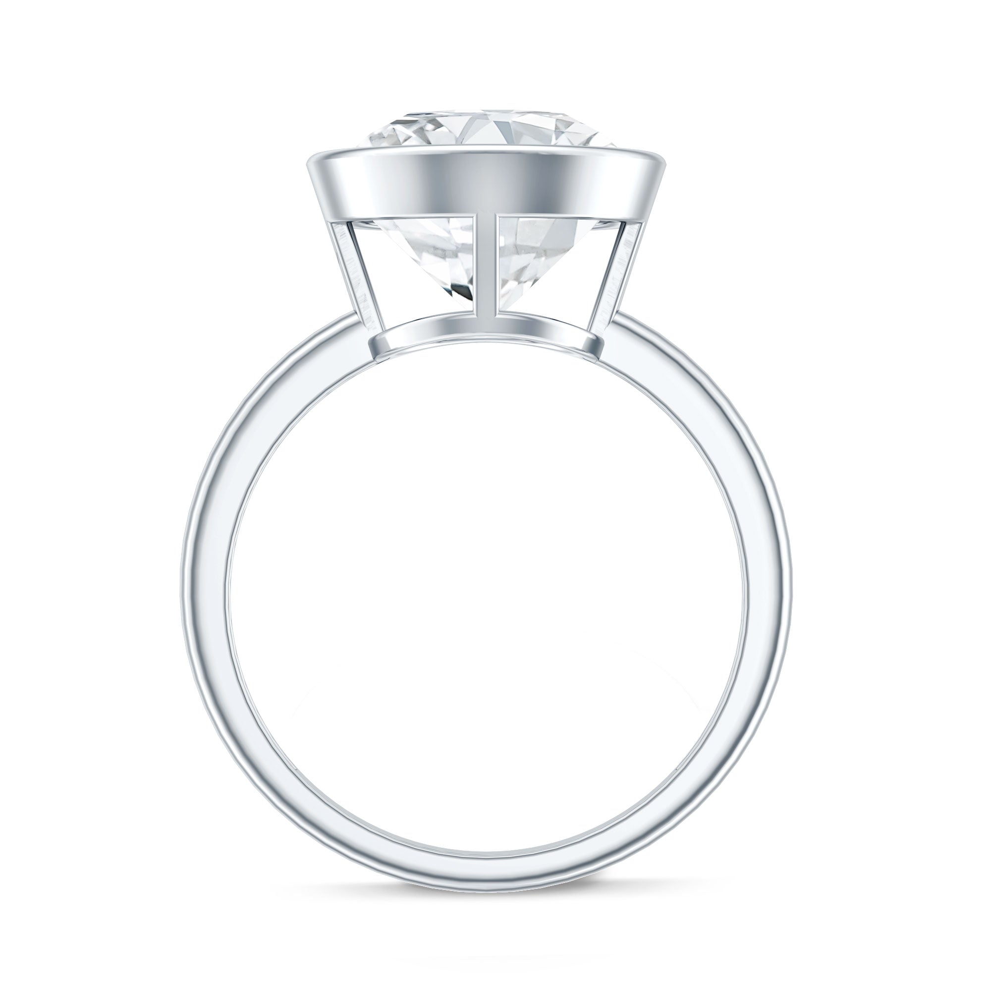 Rosec Jewels-IGI Certified 5 Carat Lab Grown Diamond Bezel Set Engagement Ring