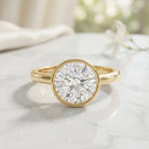 IGI Certified 5 Carat Lab Grown Diamond Bezel Set Engagement Ring Lab - ( E-VS1 ) - Rosec Jewels