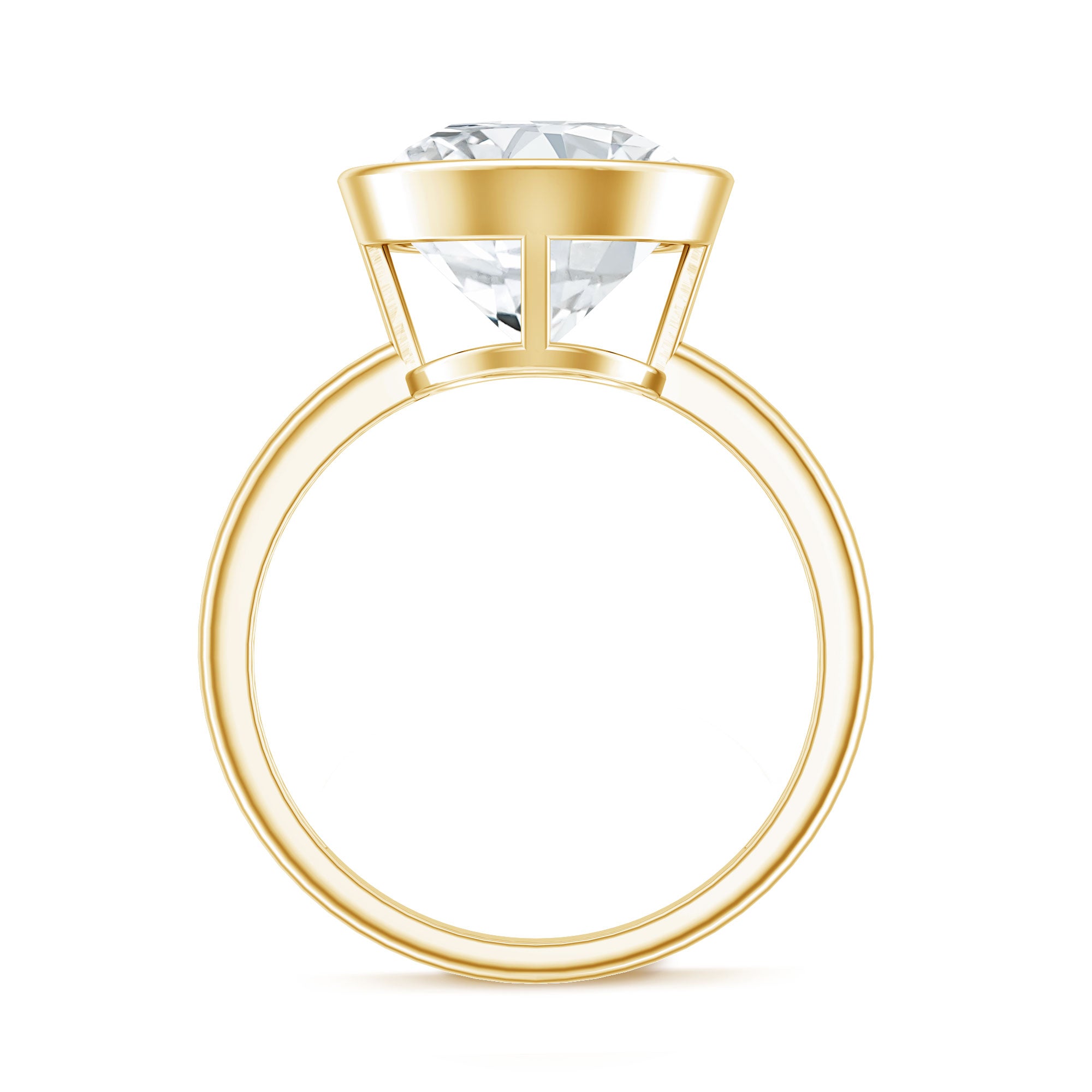 Rosec Jewels-IGI Certified 5 Carat Lab Grown Diamond Bezel Set Engagement Ring