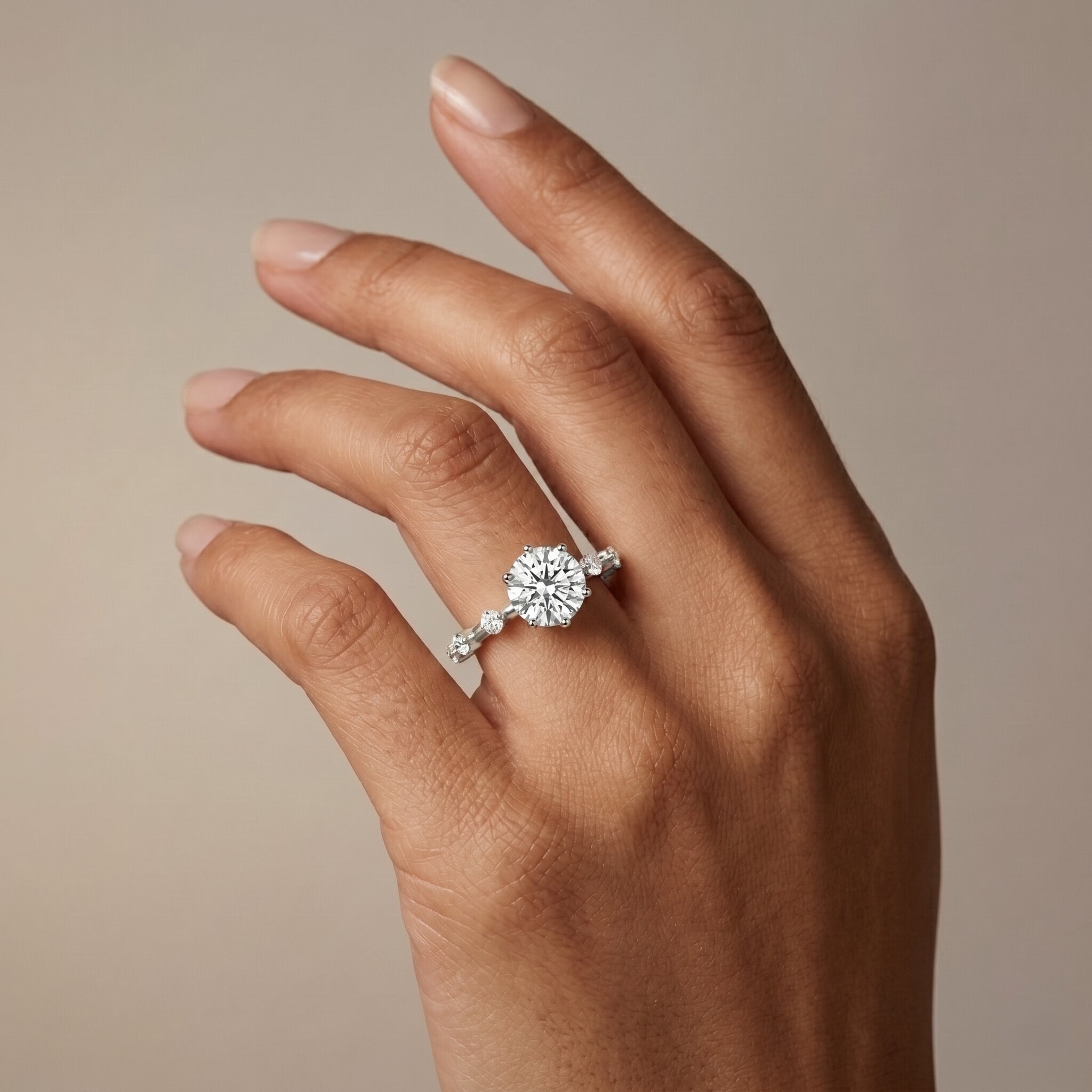 IGI Certified 1 Carat Lab Created Diamond Engagement Ring Lab - ( E-VS1 ) - Rosec Jewels