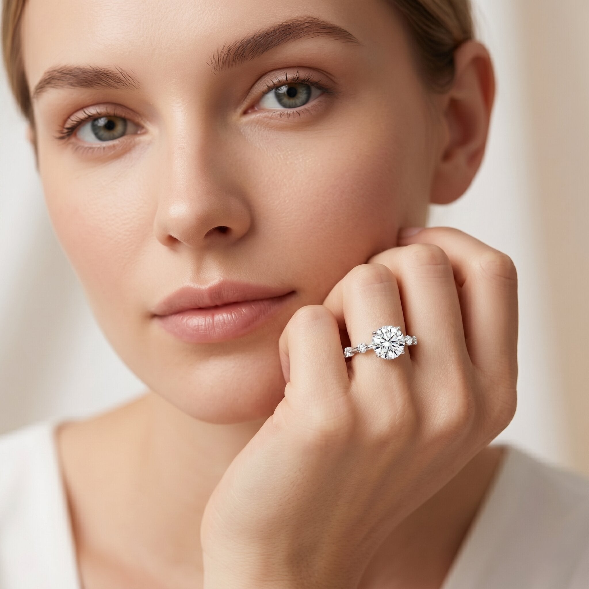 IGI Certified 1 Carat Lab Created Diamond Engagement Ring Lab - ( E-VS1 ) - Rosec Jewels