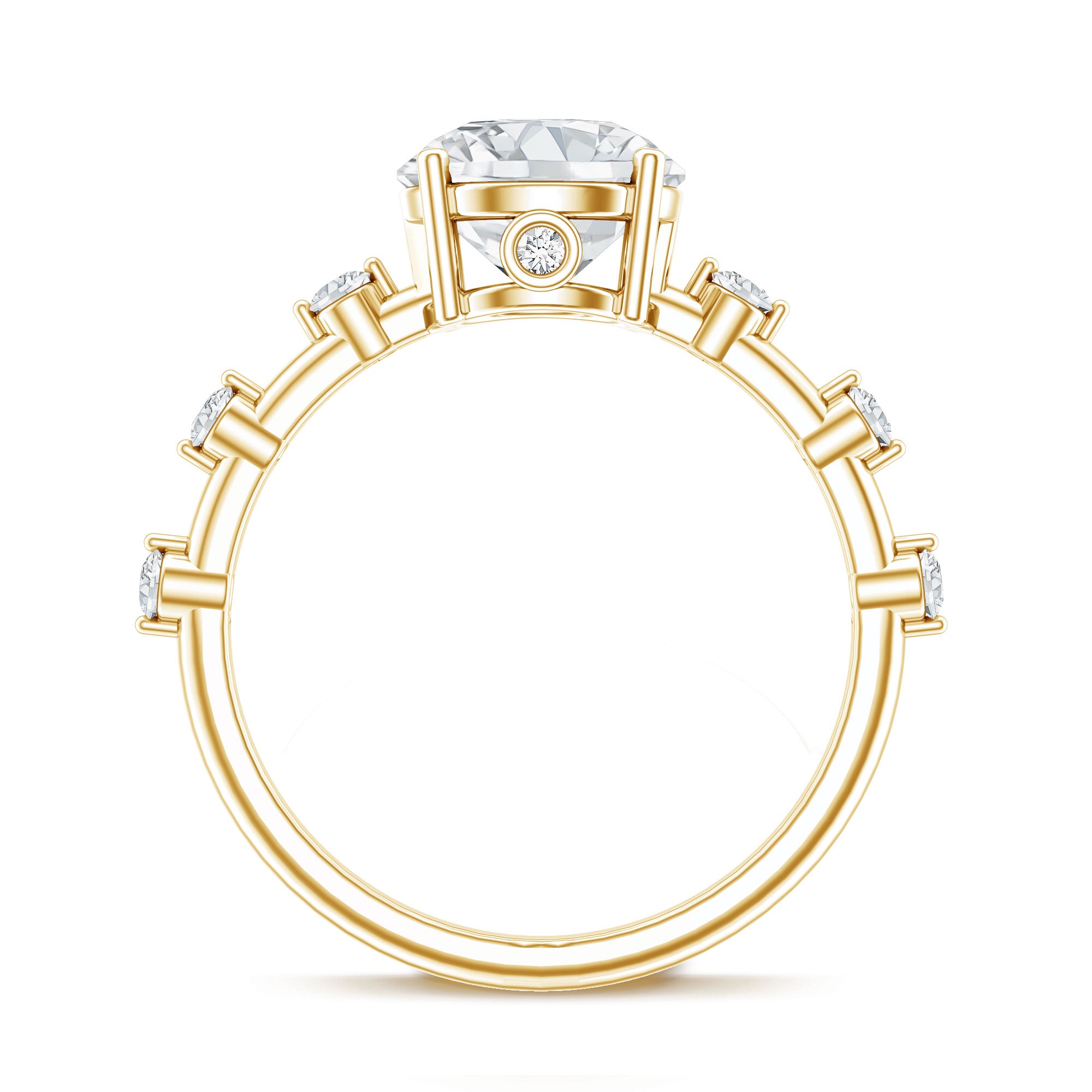 Rosec Jewels-IGI Certified Lab Grown 2 CT Diamond Engagement Ring with Side Stone