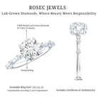 Rosec Jewels-3 CT Lab Grown Diamond Engagement Ring with IGI Certificate