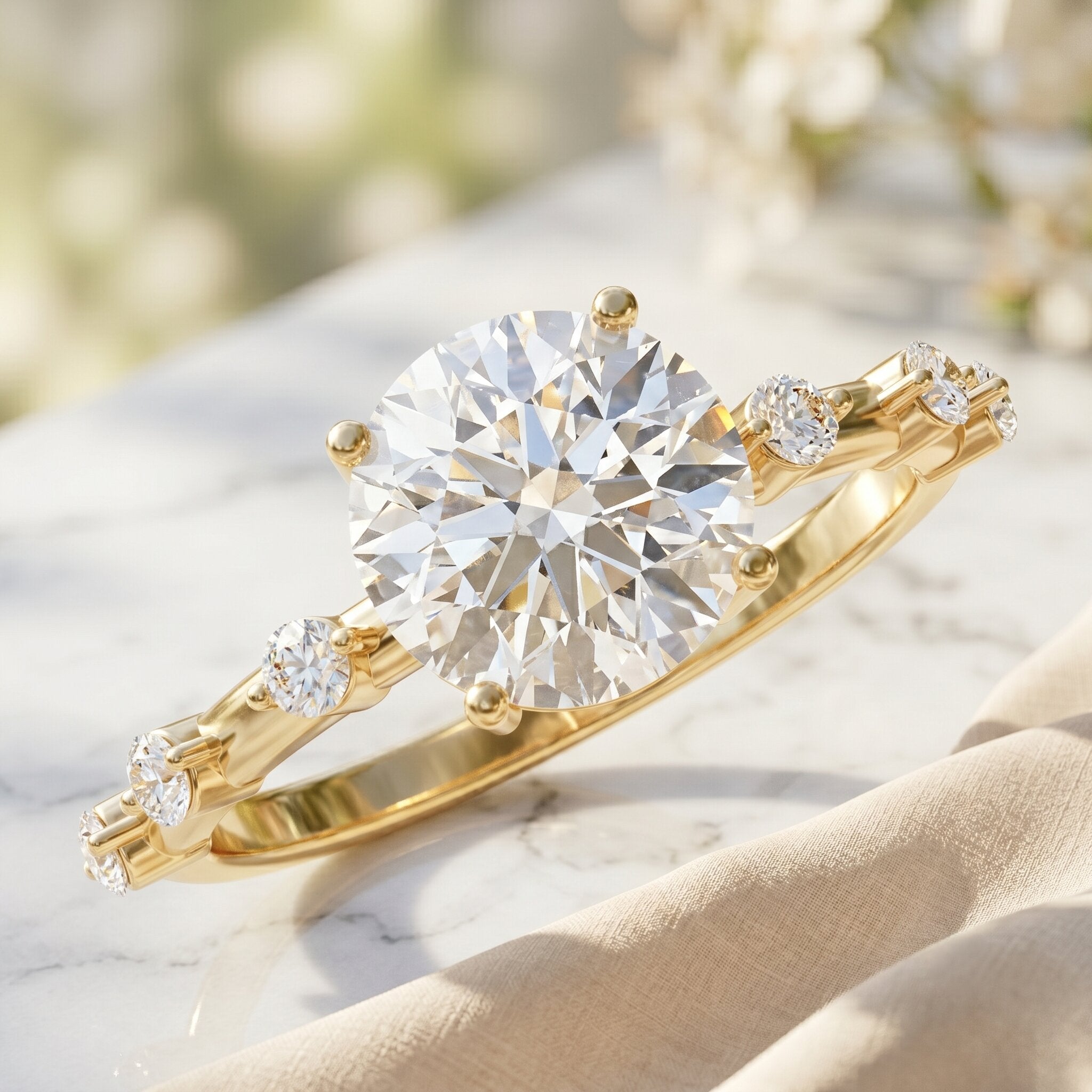 3 CT Lab Grown Diamond Engagement Ring with IGI Certificate Lab - ( E-VS1 ) - Rosec Jewels