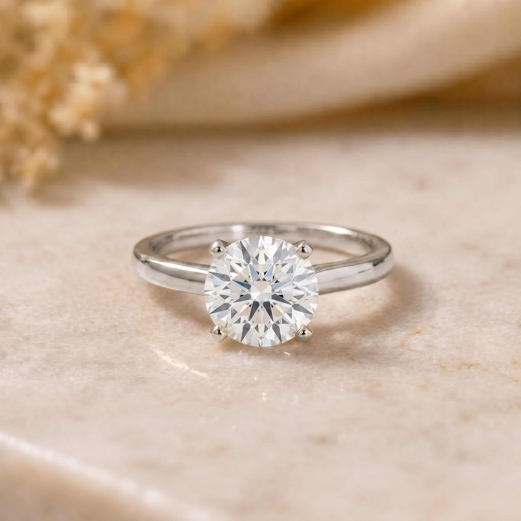 IGI Certified Lab Grown Round Diamond Solitaire Engagement Ring Lab - ( E-VS1 ) - Rosec Jewels