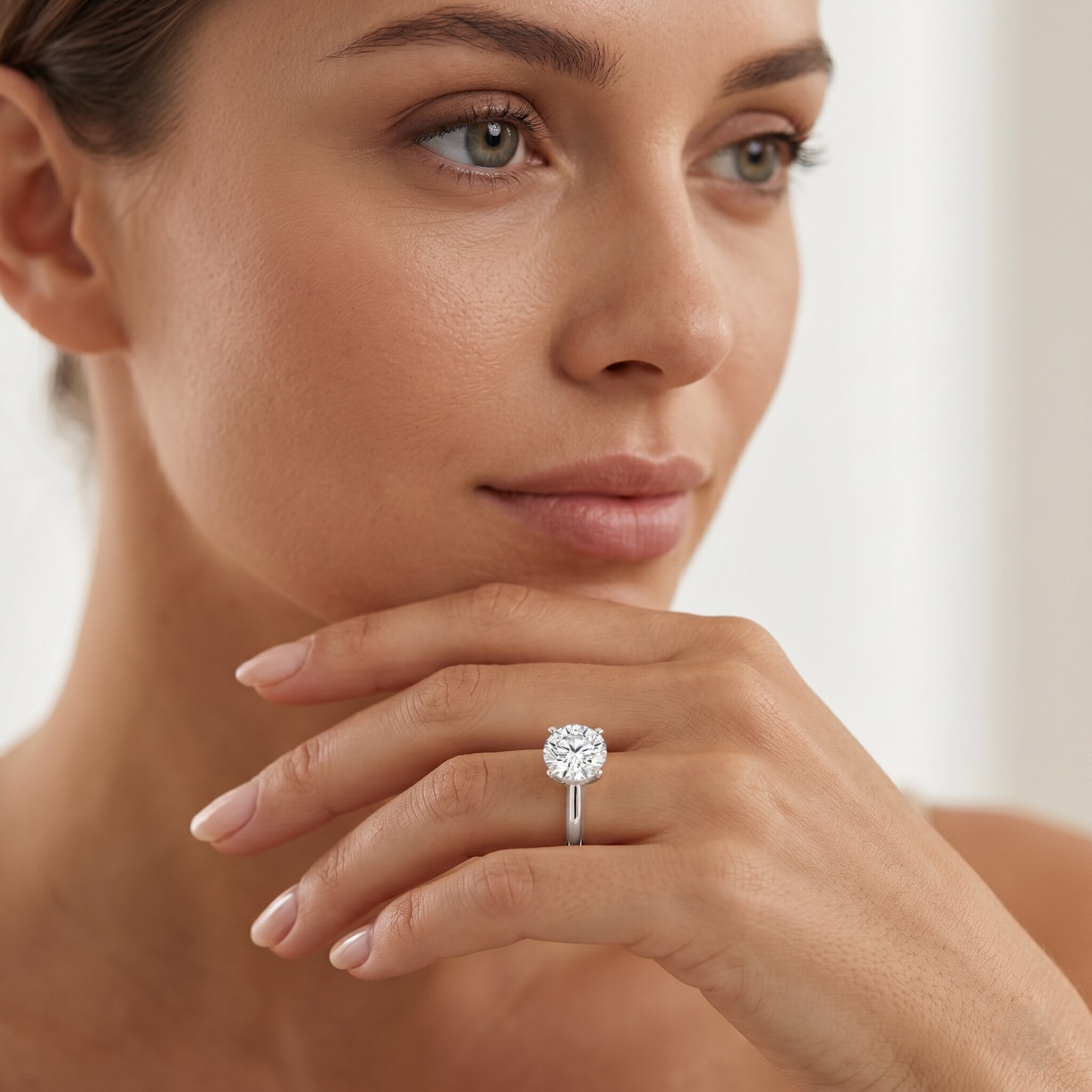 IGI Certified Lab Grown Round Diamond Solitaire Engagement Ring Lab - ( E-VS1 ) - Rosec Jewels