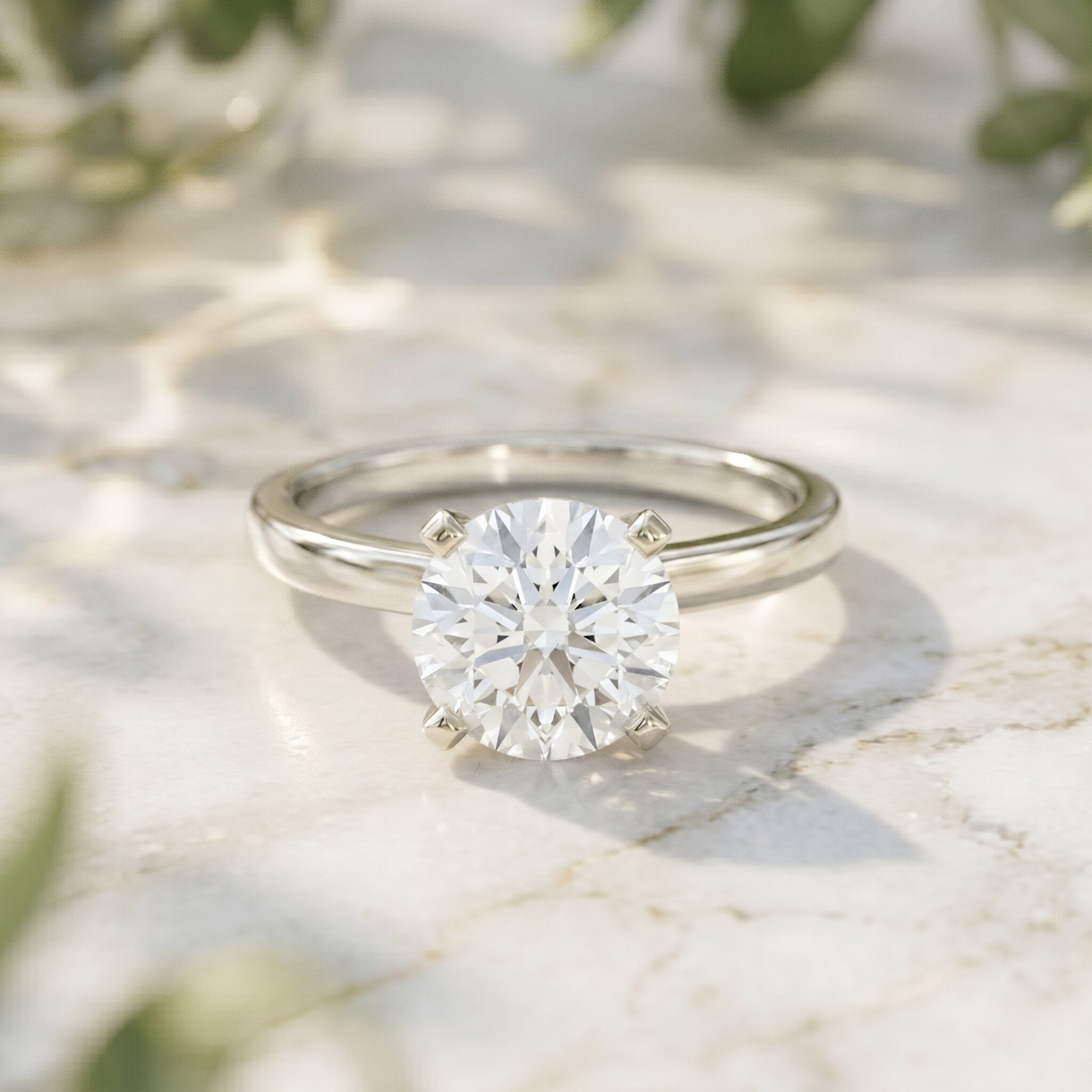 IGI Certified Lab Grown Round Diamond Solitaire Engagement Ring Lab - ( E-VS1 ) - Rosec Jewels