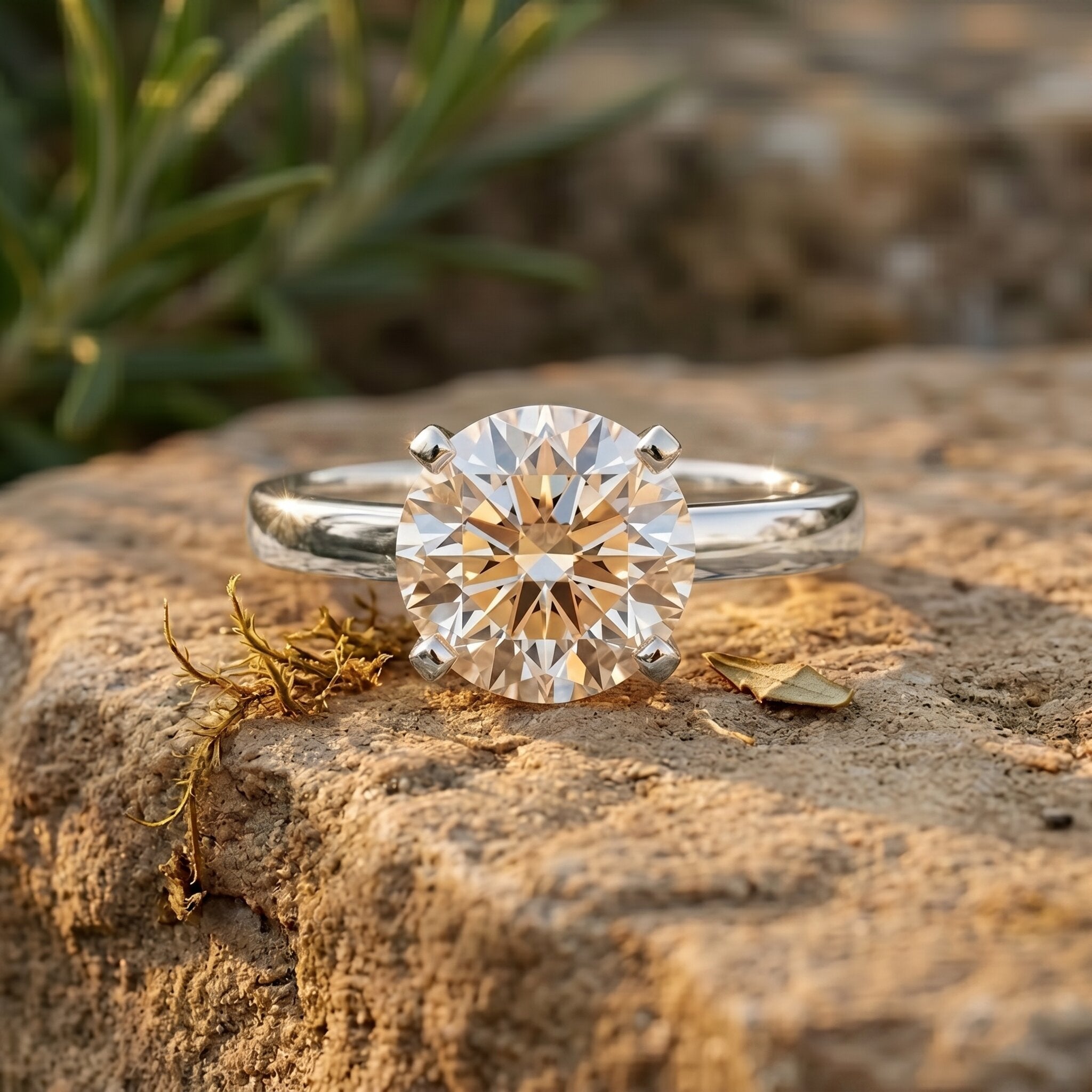 IGI Certified Lab Grown Round Diamond Solitaire Engagement Ring Lab - ( E-VS1 ) - Rosec Jewels
