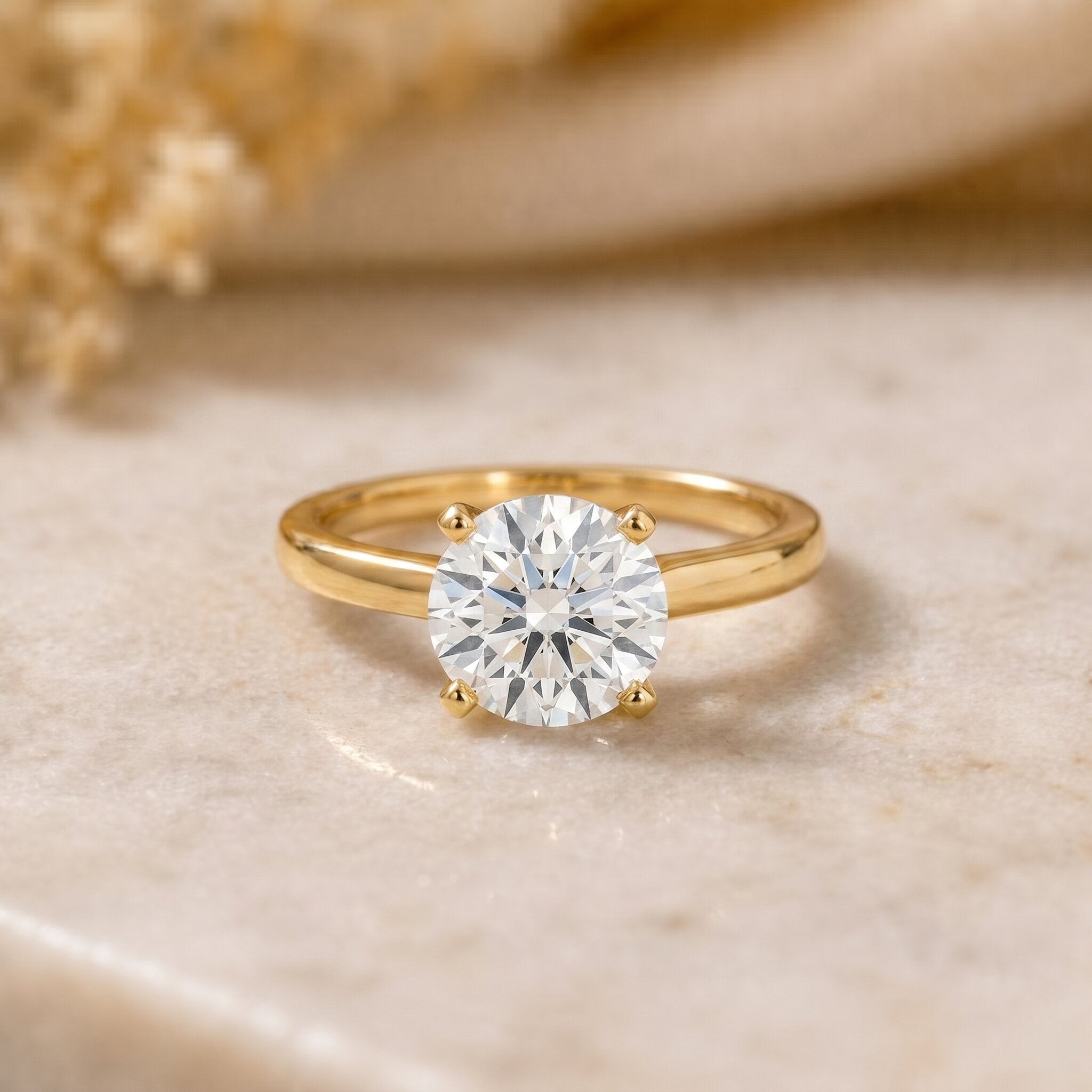 IGI Certified Lab Grown Round Diamond Solitaire Engagement Ring Lab - ( E-VS1 ) - Rosec Jewels