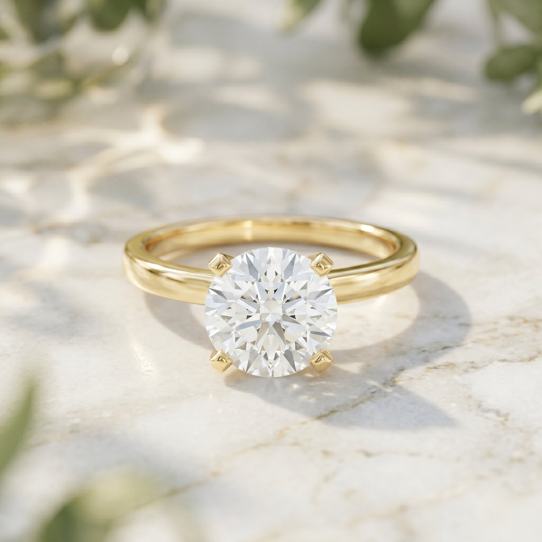 IGI Certified Lab Grown Round Diamond Solitaire Engagement Ring Lab - ( E-VS1 ) - Rosec Jewels
