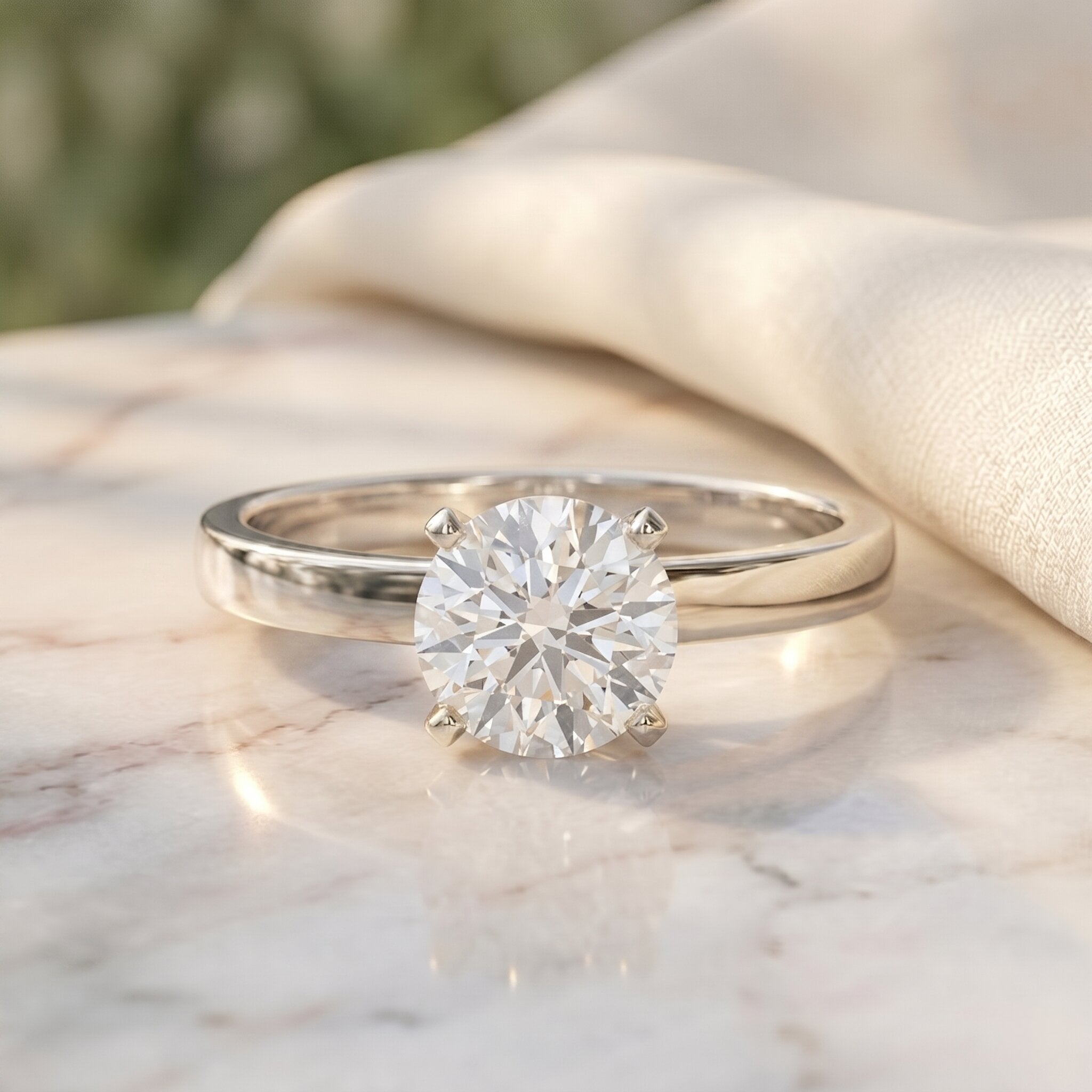 Peg Head Set 1 Carat Lab Grown Diamond Solitaire Ring with IGI Certificate Lab - ( E-VS1 ) - Rosec Jewels