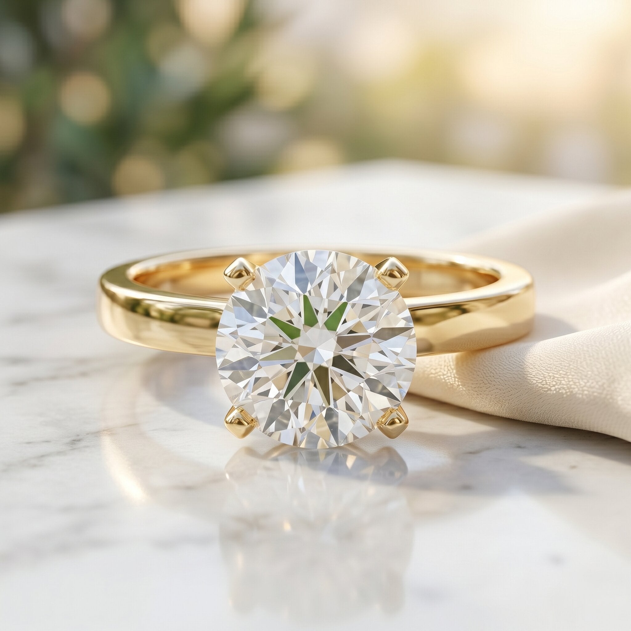 IGI Certified 3 CT Round Lab Grown Diamond Solitaire Engagement Ring Lab - ( E-VS1 ) - Rosec Jewels