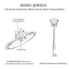 1 Carat Lab Grown Diamond Solitaire Engagement Ring with IGI Certificate Lab - ( E-VS1 ) - Rosec Jewels