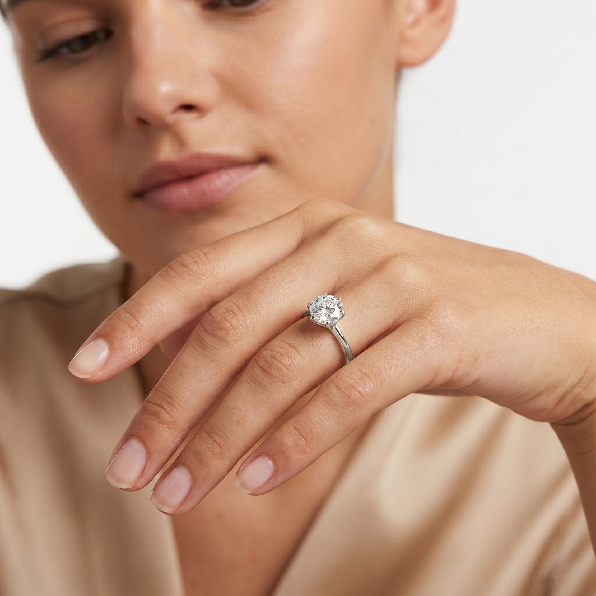 1 Carat Lab Grown Diamond Solitaire Engagement Ring with IGI Certificate Lab - ( E-VS1 ) - Rosec Jewels